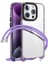 iPhone 15 Pro Için Şeffaf Kılıf Kordonlu Pc+Tpu Hibrit Telefon Kılıfı-Şeffaf Mor+Mor Kordon (Yurt Dışından) 1