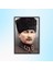 Metal Çerçeveli Temperli Cam Tablo Portre Kalpaklı Atatürk 2
