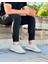 BEİGE AROK LİNEN 0398 HAKİKİ DERİ VE HASIR KETEN ERKEK SNEAKER BEJ 5