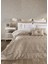 Jakarlı Elyaflı Yatak Örtüsü Takımı Bej - Alina 2