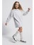 (Kids Girl) Yakalı Loose Fit Sweat Gri Melanj Elbise 3