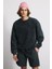 Eskitme Efektli Loose Fit Unisex Sweatshirt 2