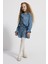 (Kids Girl) Bel Smoklu Volanlı Mini Mavi Çiçek Desen Etek 3