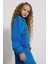 (Kids Girl) Polo Yaka Kadife Mavi Sweatshirt 3