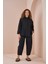 Oversize Ceket Tunik Keten Siyah 2