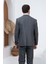 Gri Çizgili Slim Fit Yelekli Erkek Takım Elbise 4