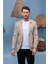 Kahverengi Desenli Slim Fit Erkek Tek Ceket 1