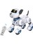 Uzaktan Kumandalı Robot Köpek Oyuncak: Programlanabilir Robotik Köpek Yavrusu Akıllı Interaktif Dans Şarkı Söyleyen Dublör Hayvan Oyuncak, Beyaz ve Mavi (Yurt Dışından) 1