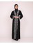 Uzun Kollu Oversize Kalıplı Geleneksel Kalın Arapça Harfları Nakışlı Kadın Geniş Abaya M-3xl C100032 1