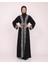 Uzun Kollu Oversize Kalıplı Geleneksel Kalın Arapça Harfları Nakışlı Kadın Geniş Abaya M-3xl C100032 3