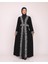 Uzun Kollu Oversize Kalıplı Geleneksel Kalın Arapça Harfları Nakışlı Kadın Geniş Abaya M-3xl C100032 4