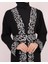 Uzun Kollu Oversize Kalıplı Geleneksel Kalın Arapça Harfları Nakışlı Kadın Geniş Abaya M-3xl C100032 5