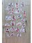 24 Adet Şeffaf Kız Sticker Seti Bullet Journal Scrapbook Laptop Sticker Pembe Çiçek 3