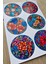 12 Adet Vitray Çiçek Sticker Seti Bullet Journal Laptop Termos Scrapbook Renkli Cam Yuvarlak Sticker 4