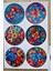12 Adet Vitray Çiçek Sticker Seti Bullet Journal Laptop Termos Scrapbook Renkli Cam Yuvarlak Sticker 5