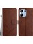 Xiaomi Redmi Note 13 4g Kılıf Deri Cüzdan Çizgi Desenli Telefon Kapağı-Kahverengi (Yurt Dışından) 1