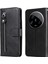 Xiaomi 14 Ultra Kılıf Buzağı Doku Fermuar Cüzdan Pu Deri Koruyucu Telefon Kapağı-Siyah (Yurt Dışından) 1