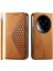 Xiaomi 14 Ultra Kılıf Pu Deri Eşkenar Dörtgen Baskılı Desen Cüzdan Telefon Kapağı-Sarı (Yurt Dışından) 1