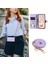 Xiaomi 14 Pro Kılıf Için Eşkenar Dörtgen Izgara Standı Telefon Kapağı Crossbody Kordon-Mor (Yurt Dışından) 4