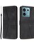 Xiaomi Redmi Note 13 5g Kılıf Katlanır Stand Üçgen Baskılı Deri Telefon Kabuğu-Siyah Için (Yurt Dışından) 1