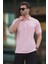 Pembe Overfit Kısa Kollu Polo Yaka Erkek Tişört 7029 1
