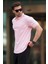 Pembe Overfit Kısa Kollu Polo Yaka Erkek Tişört 7029 2