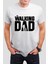 Beyaz The Wlaking Dad Babalar Günü Baskılı Unisex Tişört C606 1