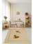 Kırmızı Gelincik Desenli Minimal Modern Yıkanabilir Kaymaz Taban Leke Tutmaz Salon Halısı 2
