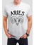 Aries Koç Burcu Baskılı Siyah Unisex Tişört C519 1