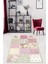 Pembe Gül Karanfil Patchwork Desenli Yıkanabilir Kaymaz Taban Leke Tutmaz Salon Halısı Yoluk 2