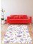 Beyaz Zemin Floral Desen Minimal Yıkanabilir Kaymaz Taban Leke Tutmaz Salon Halısı 1