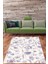 Beyaz Zemin Floral Desen Minimal Yıkanabilir Kaymaz Taban Leke Tutmaz Salon Halısı 2