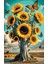 Ay Çiçeği Ağacı Çerçeveli Sayılarla Boyama Seti 40 x 50 cm 1