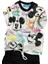 Erkek Çocuk Mickey Desen ve Rengarenk Yazı Baskılı Siyah Şortlu Takım 2