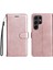 Kart Yuvası Klasik Düz Renk ile Samsung Galaxy S24 Ultra Için Flip Case (Yurt Dışından) 1