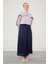 Lacivert Beli Lastikli Saten Etek 3
