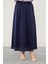 Lacivert Beli Lastikli Saten Etek 1