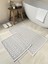 Pasific Doğal Pamuklu 2'li Banyo Paspası 60X100+50X60 cm - Gri 1