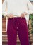 Bordo Beli Lastikli Spor Pantolon 2