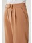Camel Plise Detaylı Kumaş Pantolon 5