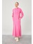 Fuşya Kapuşonlu Gizli Cep Detaylı Elbise 1