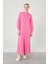 Fuşya Kapuşonlu Gizli Cep Detaylı Elbise 2