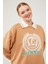 Camel Polo Yaka Arma Baskılı Sweatshirt 4