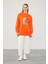 Oranj Pul Işlemeli Baskılı Sweatshirt 1