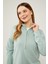 Su Yeşili Dik Yaka Fermuar Kapamalı Tunik 4