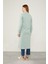 Su Yeşili Dik Yaka Fermuar Kapamalı Tunik 5