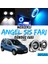Citroen Nemo 2008-2022 Uyumlu Üniversal Mercekli Angel Sis Farı Metal Su Geçirmez 76 mm Buz Mavi Halkalı Gündüz Farı Angel Eyes 2 Adet 1