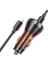 NZ12D Lucky PD60W 2 Type-C + USB Girişli Araç Çakmaklık Hızlı Şarj Aleti + Type-C To iPhone Lig 4