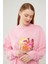 Şeker Pembe Pul Işlemeli Baskılı Sweatshirt 3