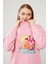 Şeker Pembe Pul Işlemeli Baskılı Sweatshirt 4